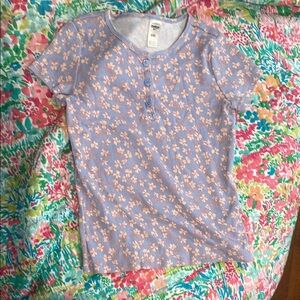 Floral Kids Shirt in Blue and Pink